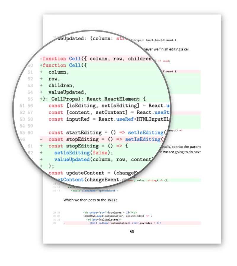 Image of the code diff examples